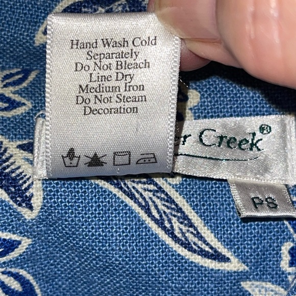 Coldwater Creek Women's Jacket Size S Petite Blue Floral Button Up Long Sleeves - Picture 10 of 12